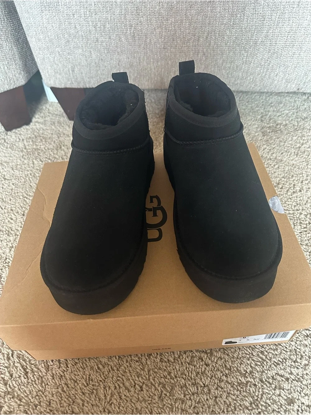 UGG Kids Mini Boot in Black Suede